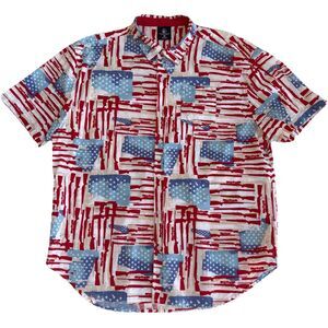 Mens Staghorn Outfitters SS Patriotic Rifle Cotton Button Down Shirt Size XL